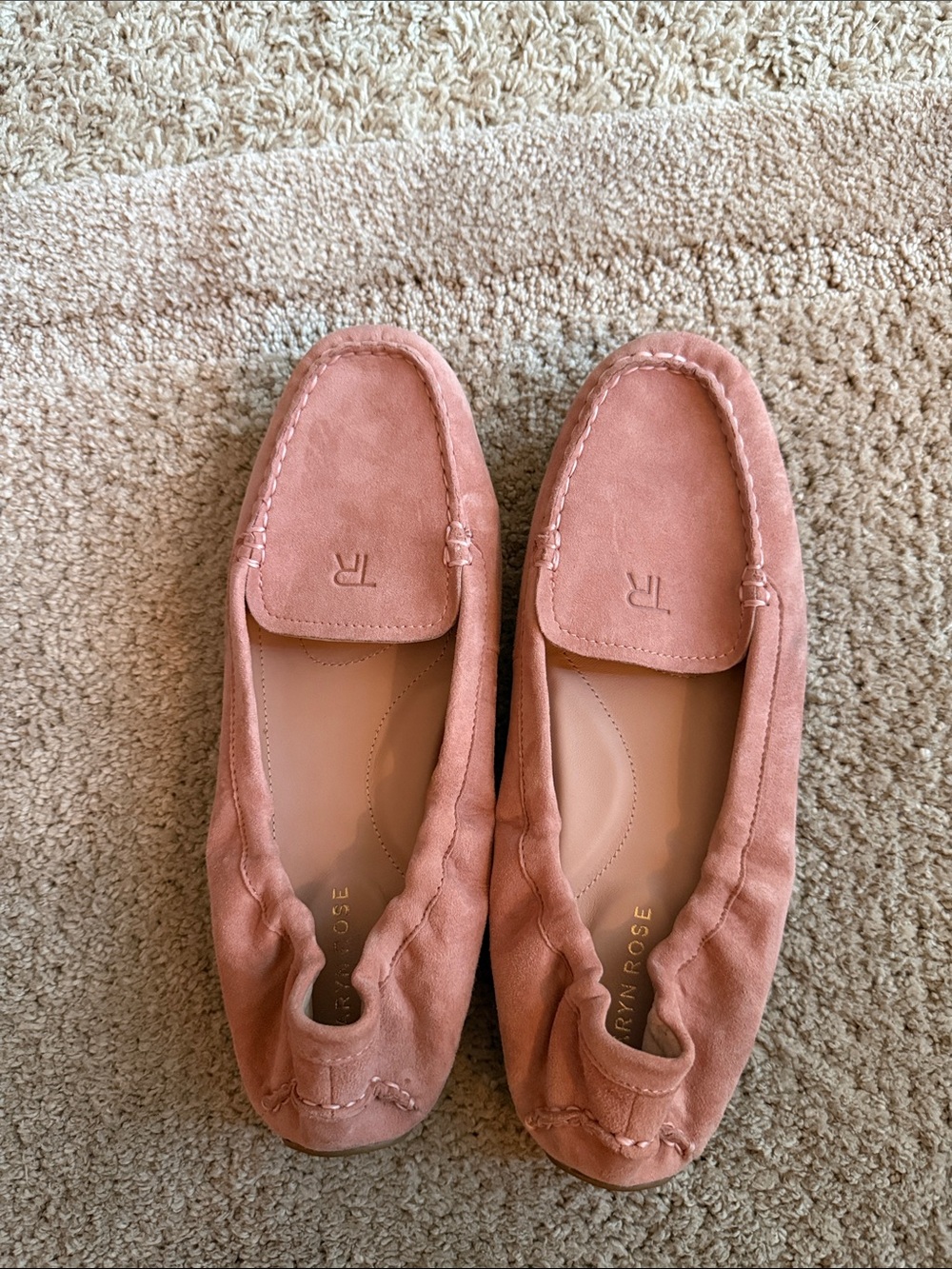 Taryn Rose Women's Pink Suede Driving Loafers